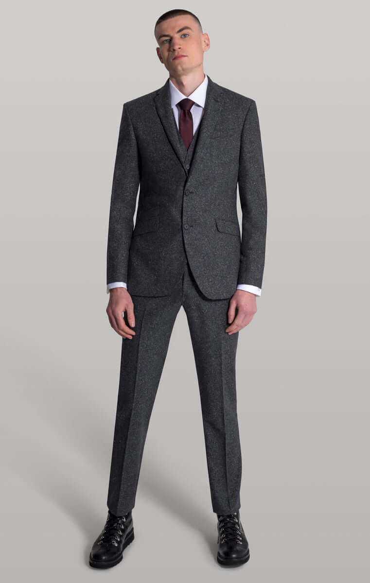 The Shibden - Grey Fleck Tweed Jacket Blazer