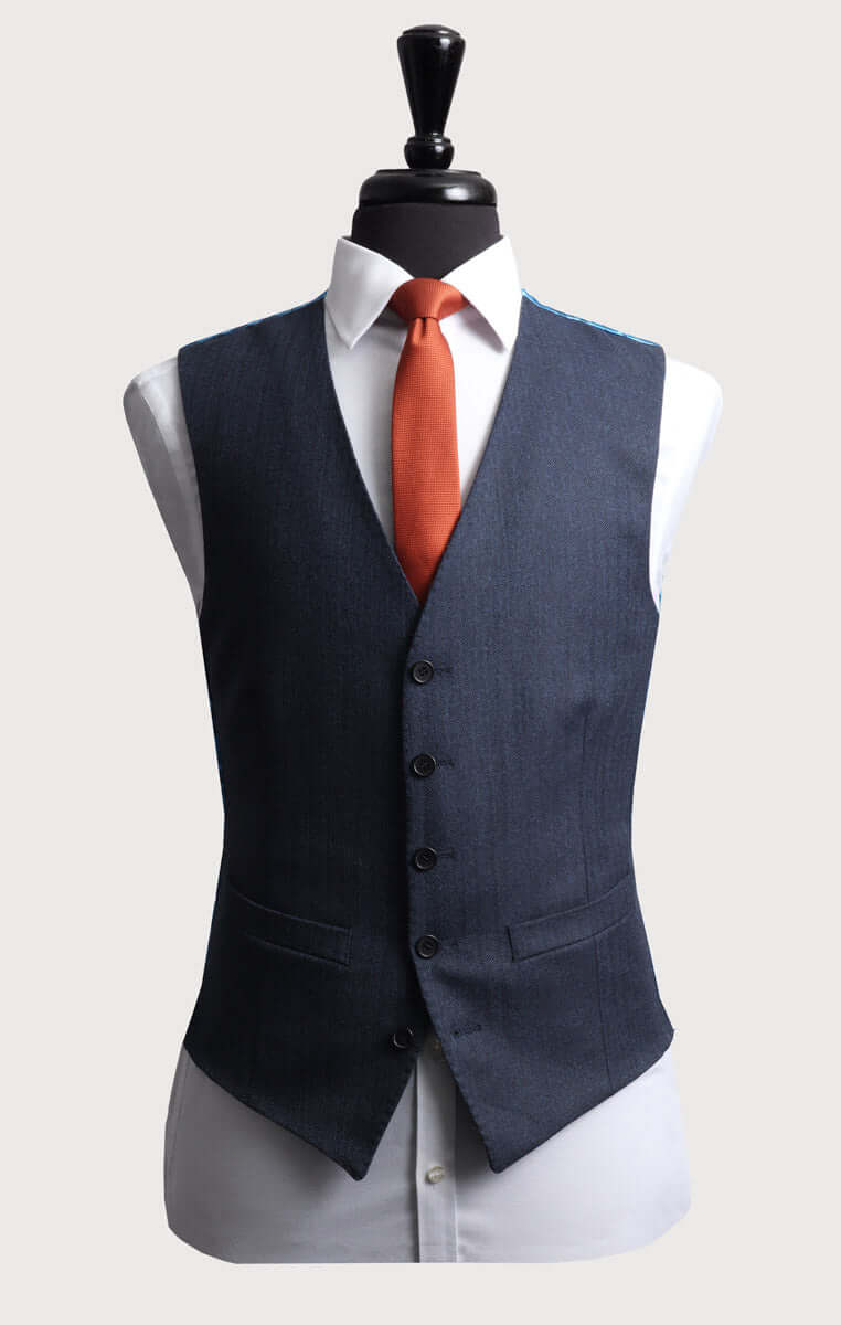 The Sowerby - Blue Herringbone Tweed 3 Piece Suit