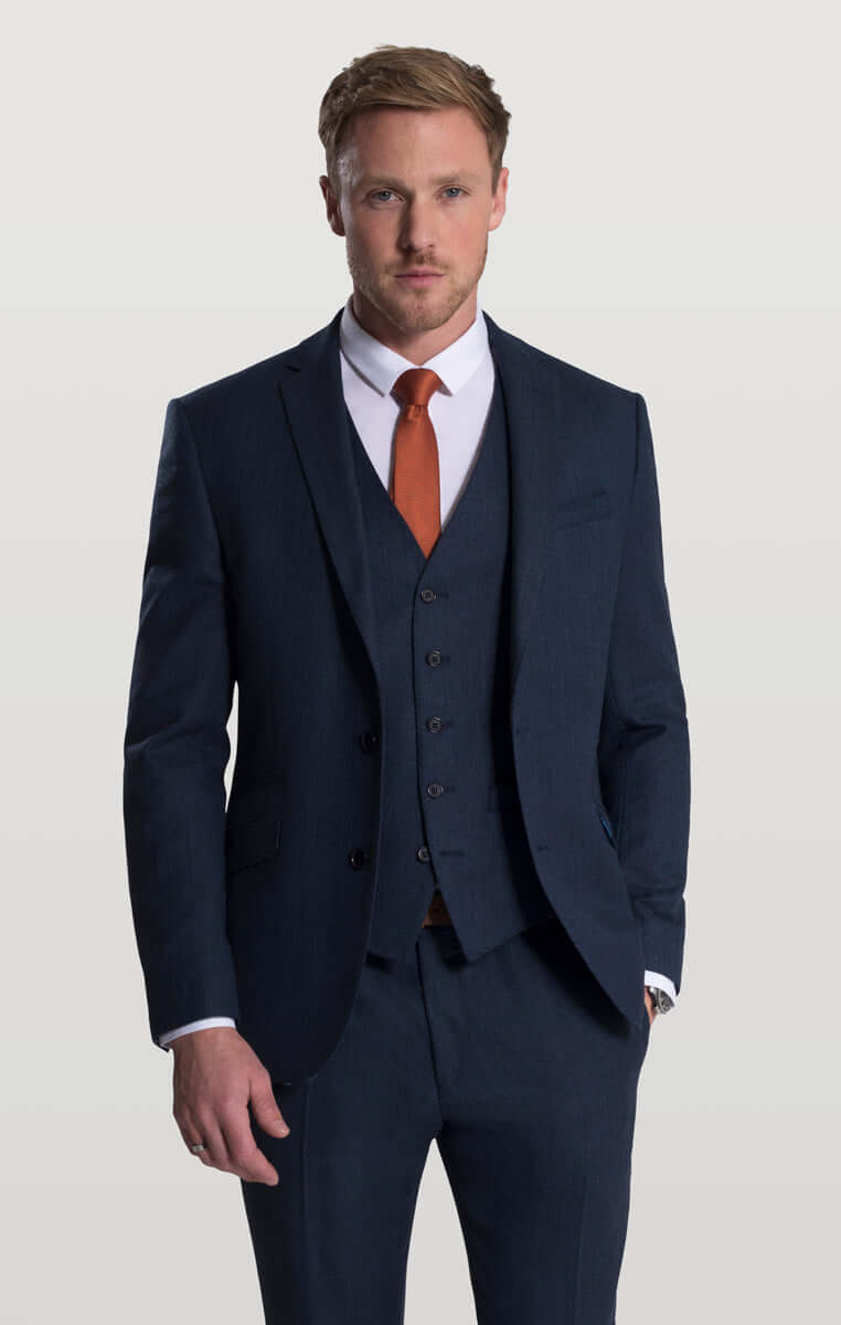 The Sowerby - Blue Herringbone Tweed 3 Piece Suit