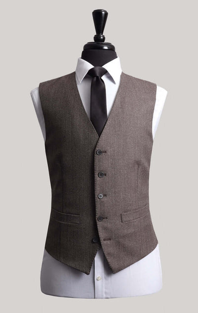 The Wainhouse - Brown Herringbone Tweed 3 Piece Suit