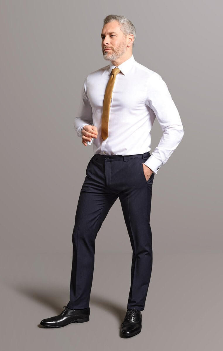 The Ackley - Navy Blue Pinstripe Three Piece Suit - Tom Percy