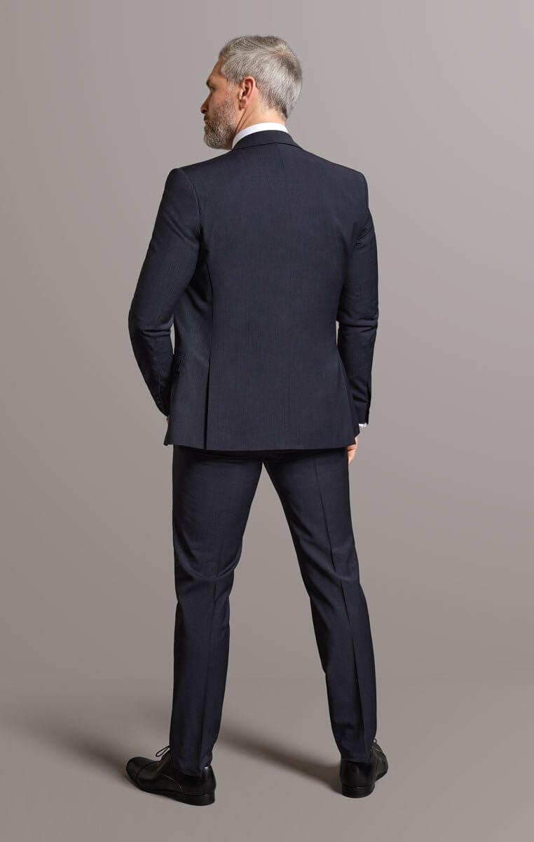 The Ackley - Navy Blue Pinstripe Three Piece Suit - Tom Percy
