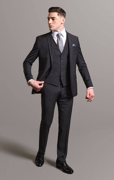 The Ayrton - Charcoal Grey Three Piece Suit - Tom Percy