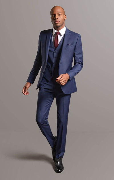 The Bradshaw - Royal Blue Prince of Wales Check Three Piece Suit - Tom Percy